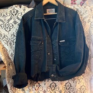 Rough crop top Hollywood Jeans jacket Large